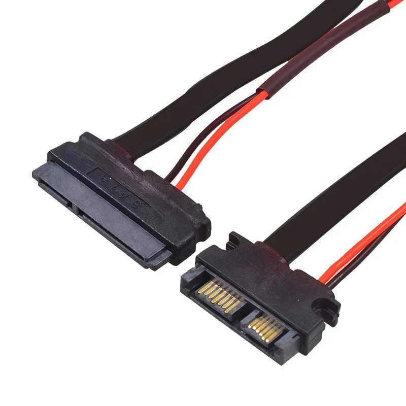 SATA Adapter Cable Serial ATA 22Pin 7+15 Female to Slimline SATA 13Pin 7+6 Male Connector Conterver Cables 30CM