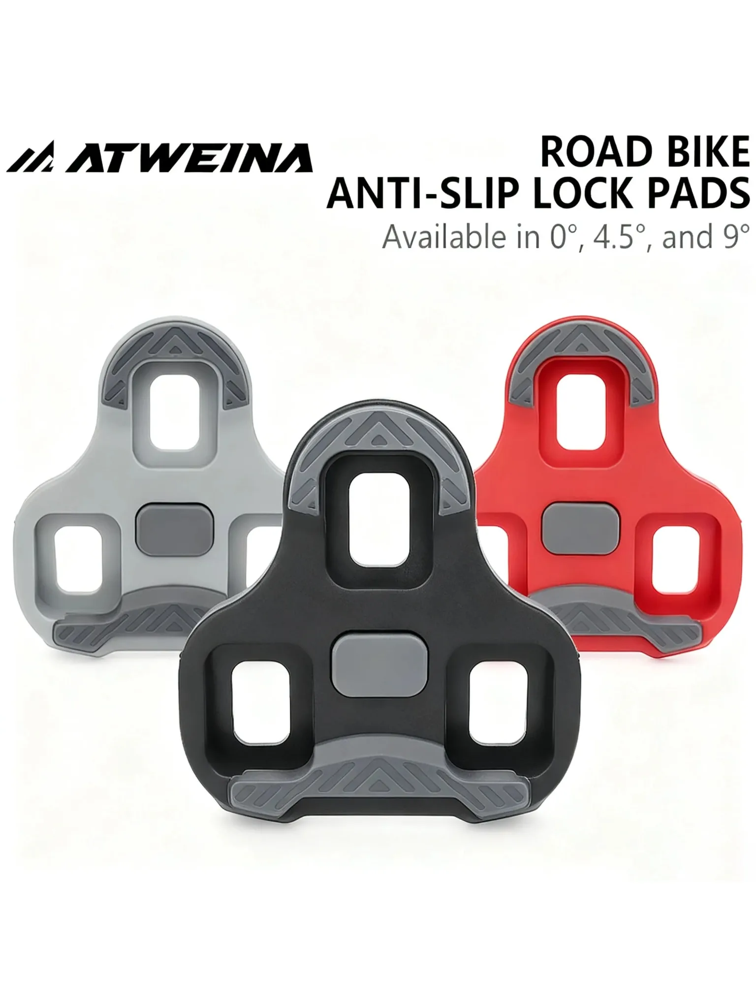 AliExpress NONE ATWEINA Anti-slip TPU Road Bicycle Cleats Pedal Pads Wear-resistant Cycling Locking Pedal Cleats Set For LOOK KEO 0/4.5/9 Degree