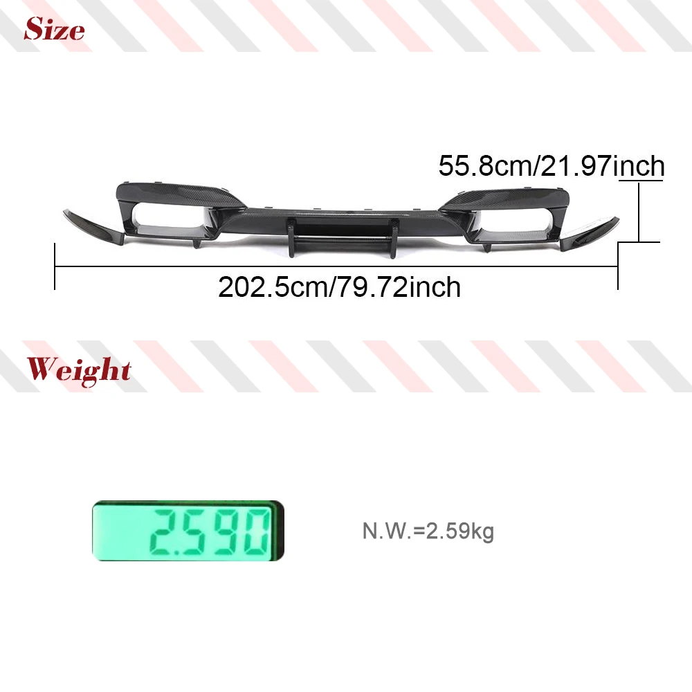 Rear Bumper Diffuser Lip Splitters for BMW 6 Series F06 F12 F13 M6 2013 - 2019 Car Rear Bumper Diffuser Lip Spoiler Carbon Fiber