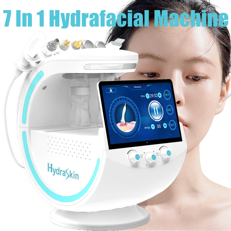 Inteligente Facial Limpeza Beleza Máquina, Ice Blue Hydra, Multifunction Pele Analisar, Anti-Envelhecimento Elevador, 7 em 1