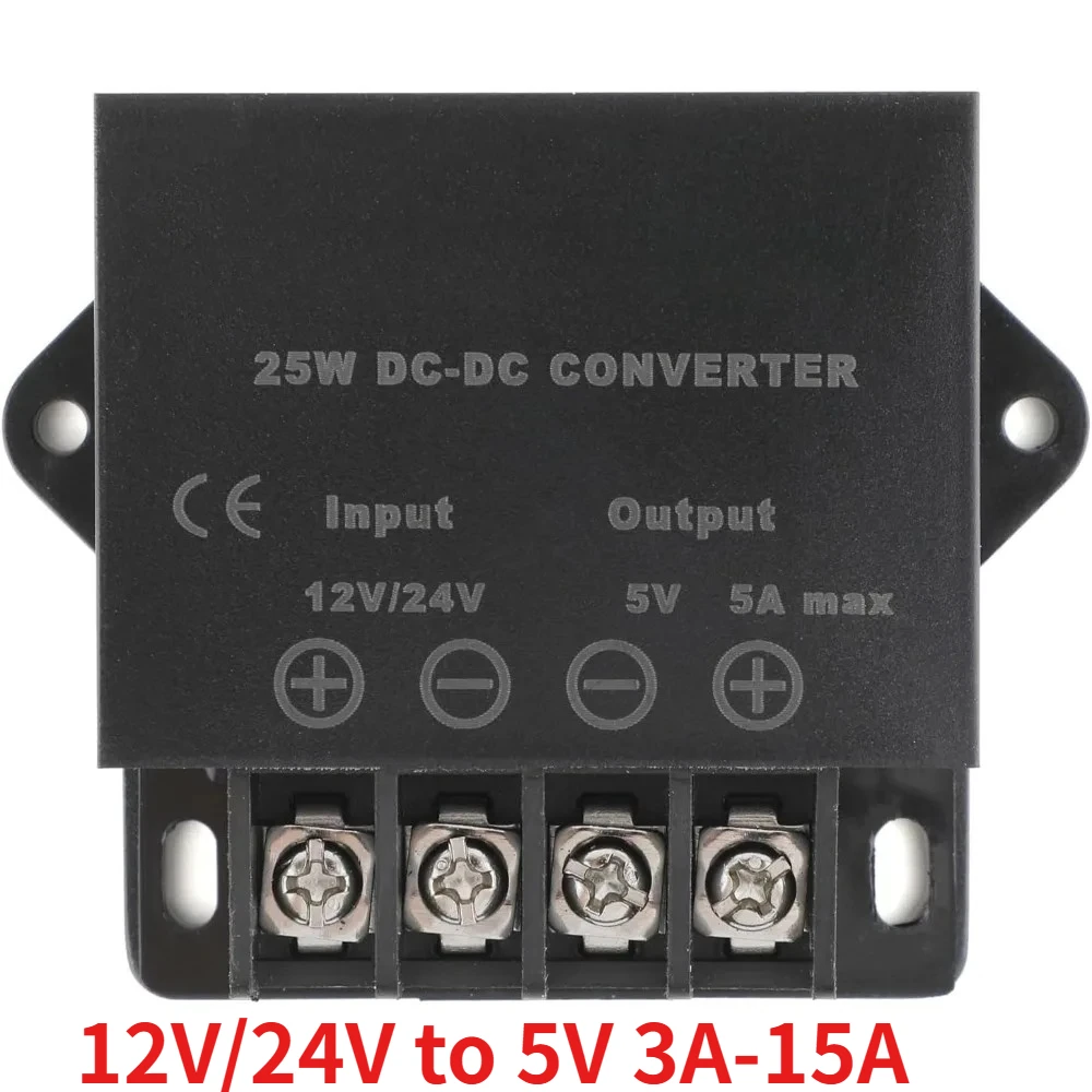 DC to DC 12V/24V to 5V 5A Power Converter 25W Step Down Voltage Reducer Buck Regulator Supplies Transformer Module For Golf Cart