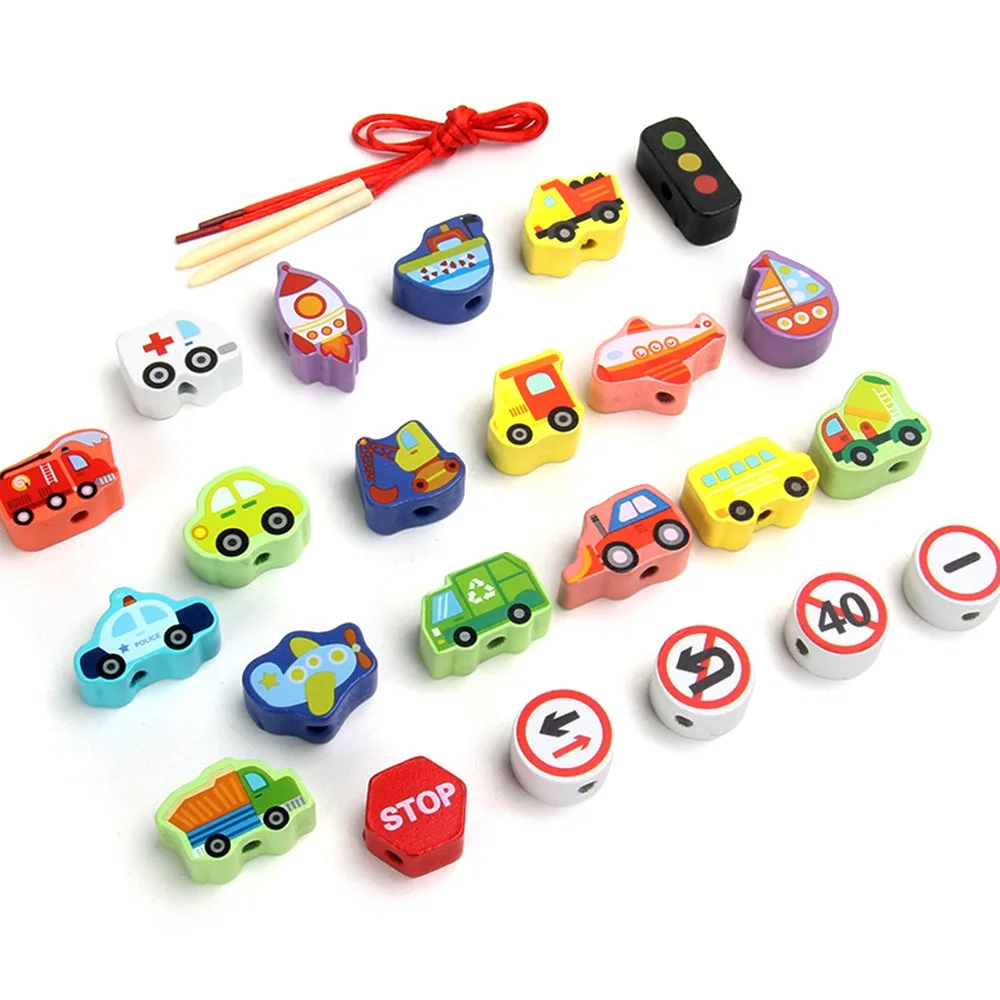 

​Colorful Montessori String Beads Toy​ Different Themes Lacing Beads Design​ ​Early Educational Threading Toy​ Various shapes