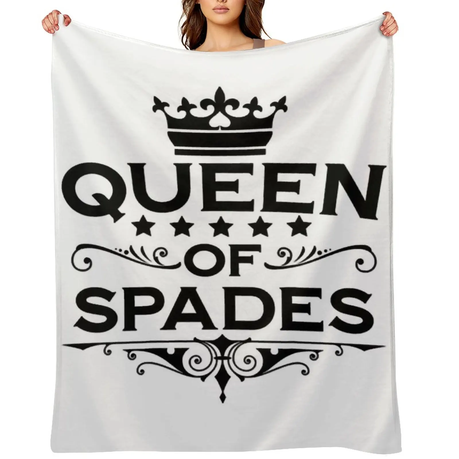 

Womens Queen Of Spades Clothing Qos apparel for Throw Blanket Soft Plush Plaid Giant Sofa Personalized Gift Softest Blankets