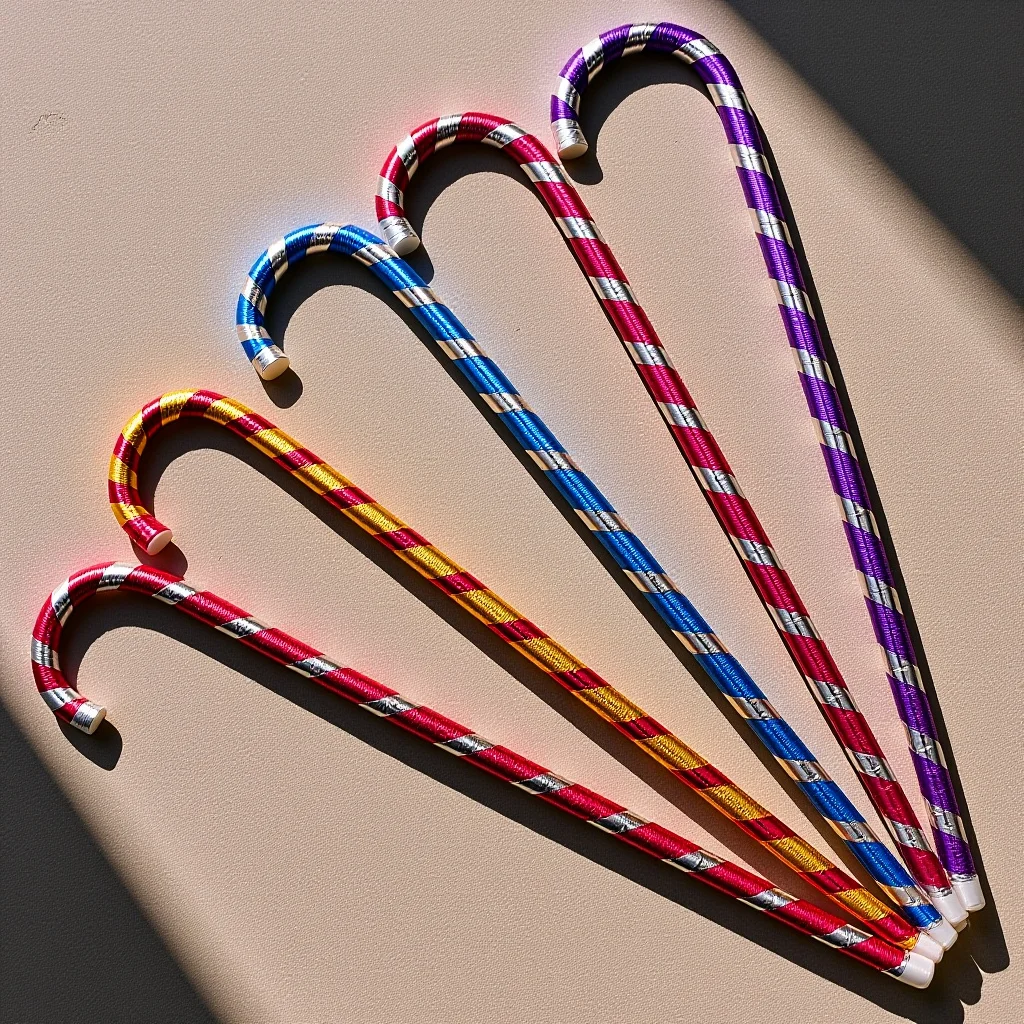 

5Pcs Jazz Dance Crutch Two Color Stage Performance Walking Stick Props Decoration Party Accessory for Carnival Role Playing
