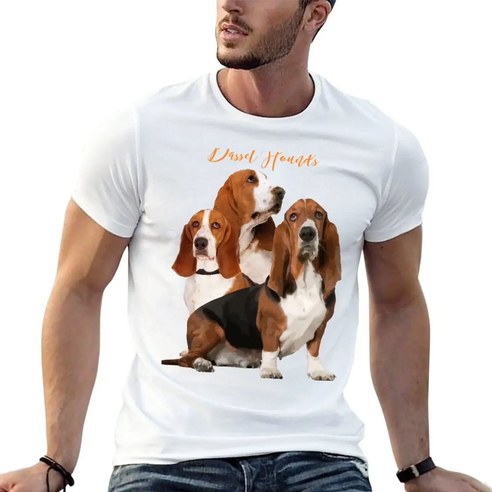 Basset Hound Composite Tee Design T-Shirt sweat sports fans t shirt men