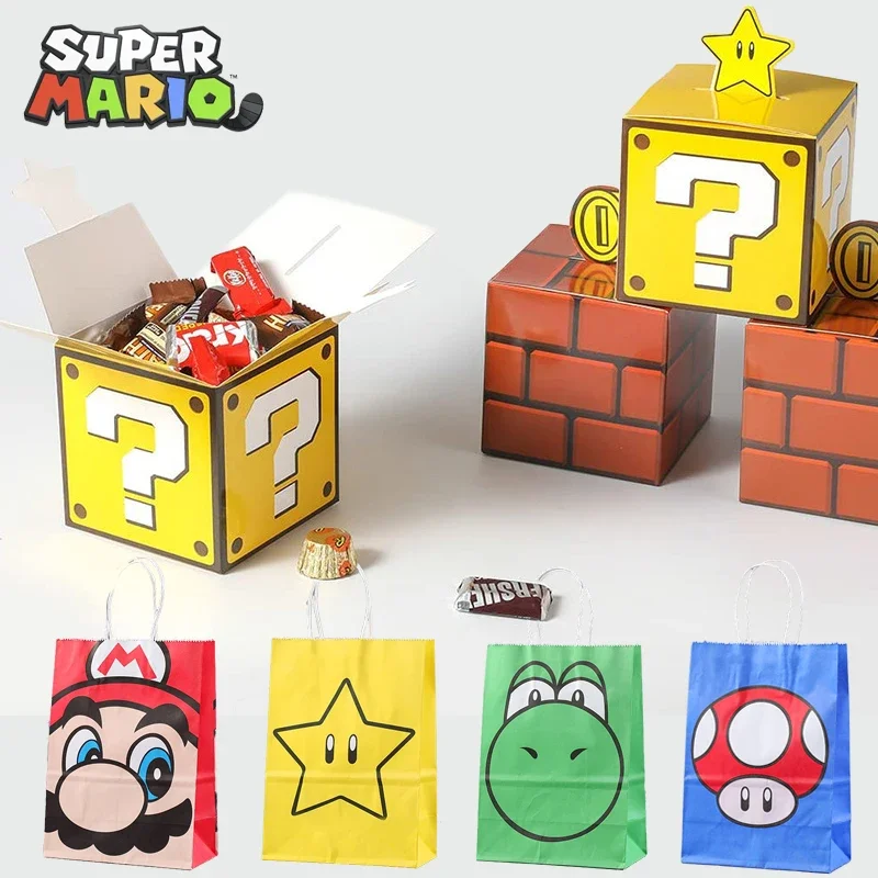 Super Mario Party Portable Gift Bag Candy Box Yoshi Toad Stars Mario Bros Cosplay Anime Characters Beautifully Wrap Gifts