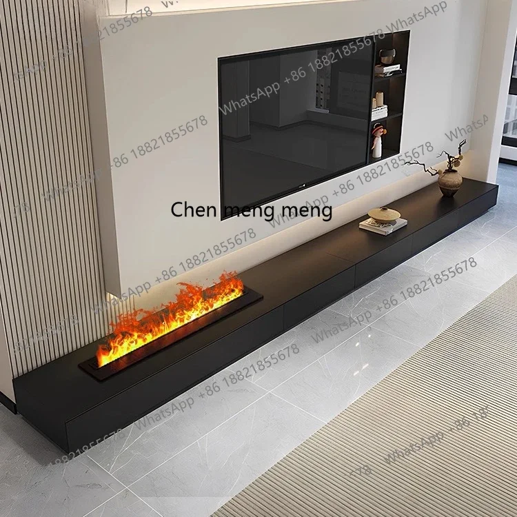 Hot sales Italian minimalist rock panel TV cabinet floor-to-ceiling light luxury high-end living room fireplace platform customi