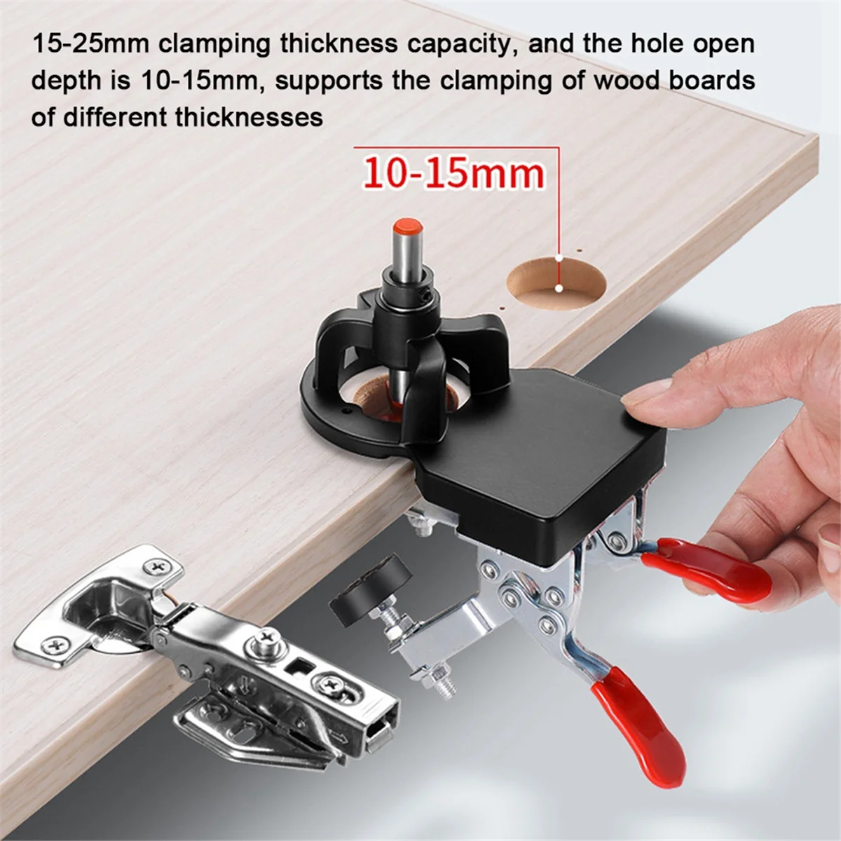 35mm Hinge Hole Locator Set Door Panel Hinge Punch Aluminum Alloy Woodworking Clothes Cabinet Door Positioning Hole