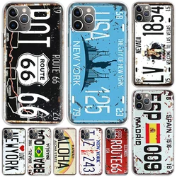 License New York Plate Number Cover For iPhone 11 14 13 15 Pro 12 Mini Apple Phone Case X XR XS Max 7 Plus 8 6S SE 5S Print Coqu