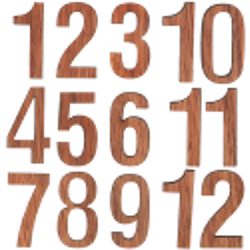 

12pcs Wall Clock Numbers Black Walnut DIY Kit Wooden Numerals Replacement Parts Home Decor Clear Numerals Versatile Use