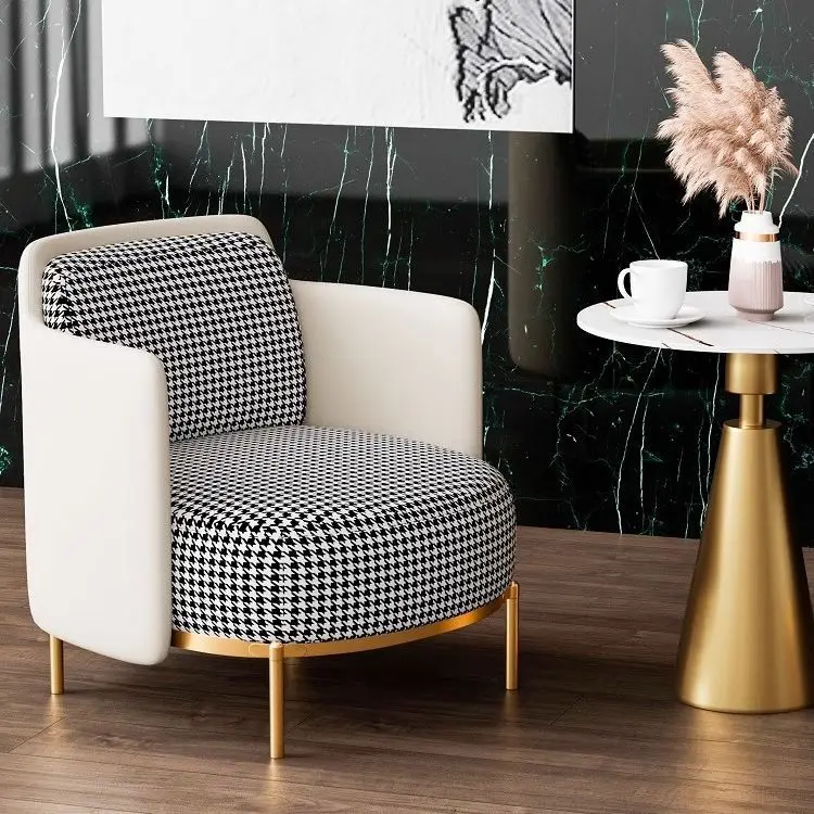 mk-FanRui Thousand Bird Log Single Sofa Living Room Nordic Light Luxury Home Lazy Chair Modern Casual Designer Single Chair#