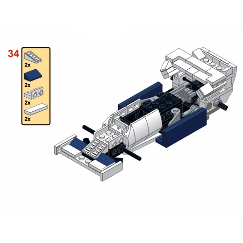 New Technical MOC-42911 Toleman-Hart TG184 SuperRace Car Model Buiding Kit Creators Block Bricks Kid Toys Birthday Gifts
