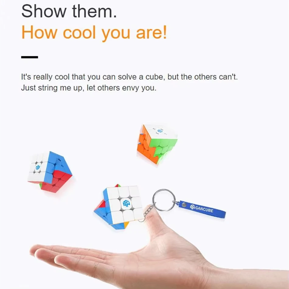 Gan330 chaveiro 3x3x3 cubo mágico 30mm cubo mini cubo de velocidade mágica stickerless quebra-cabeça cubos de bolso jogo peed brinquedo das crianças presente