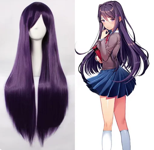 

Игрушки для игр Kualitas Tinggi Ddlc, клубы Sastra! Yuri 80 см Ungu Panjang Tahan Panas Rambut парик косплей синтетический