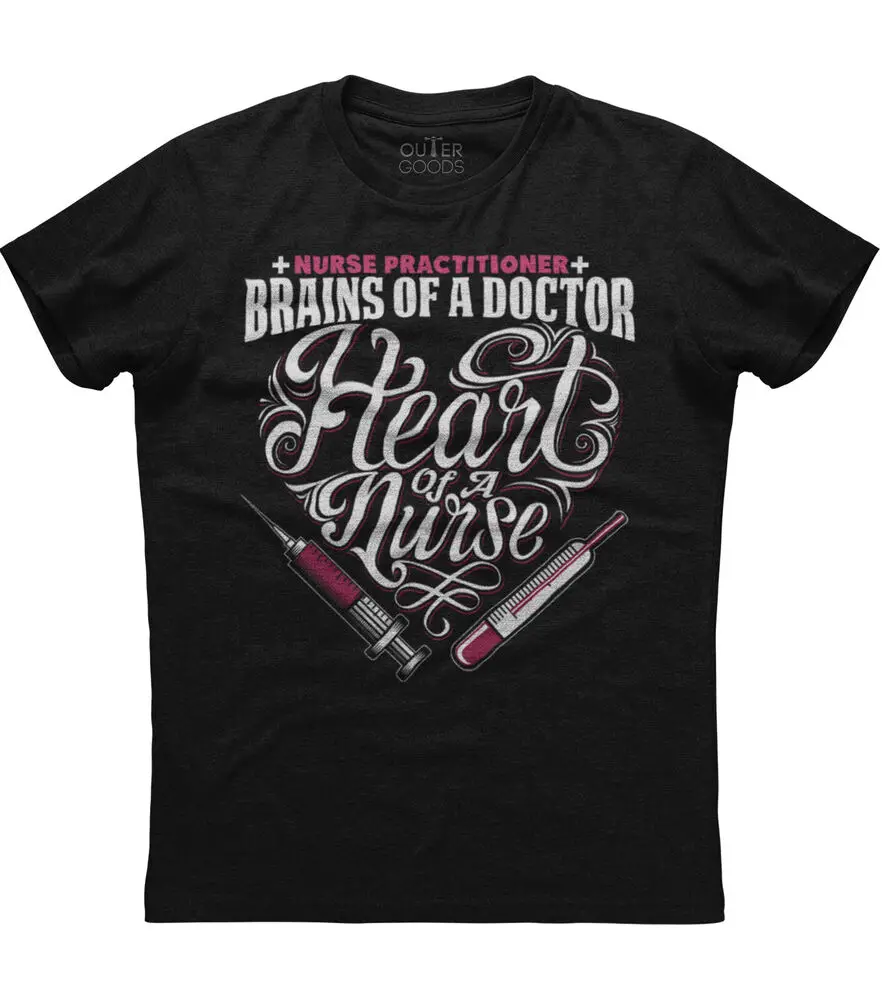 Nurse Practitioner Brains Of A Doctor Mens Short Sleeve New Cotton Black T-shirtHigh quality 100% cottonAnime Graphic T-shirts f