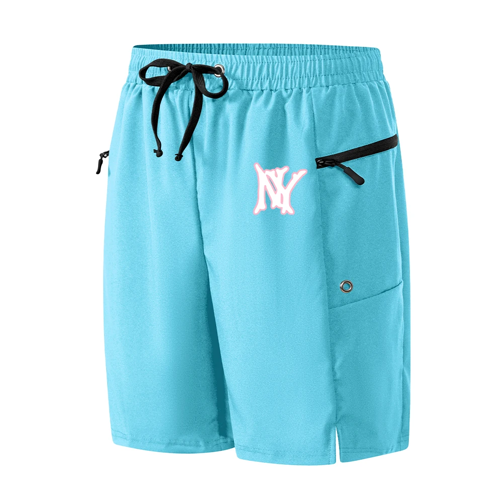 Men's Creative Letter Print Running Shorts Summer Casual Drawstring Shorts Outdoor Fitness Training Water Surfing Beach Pants