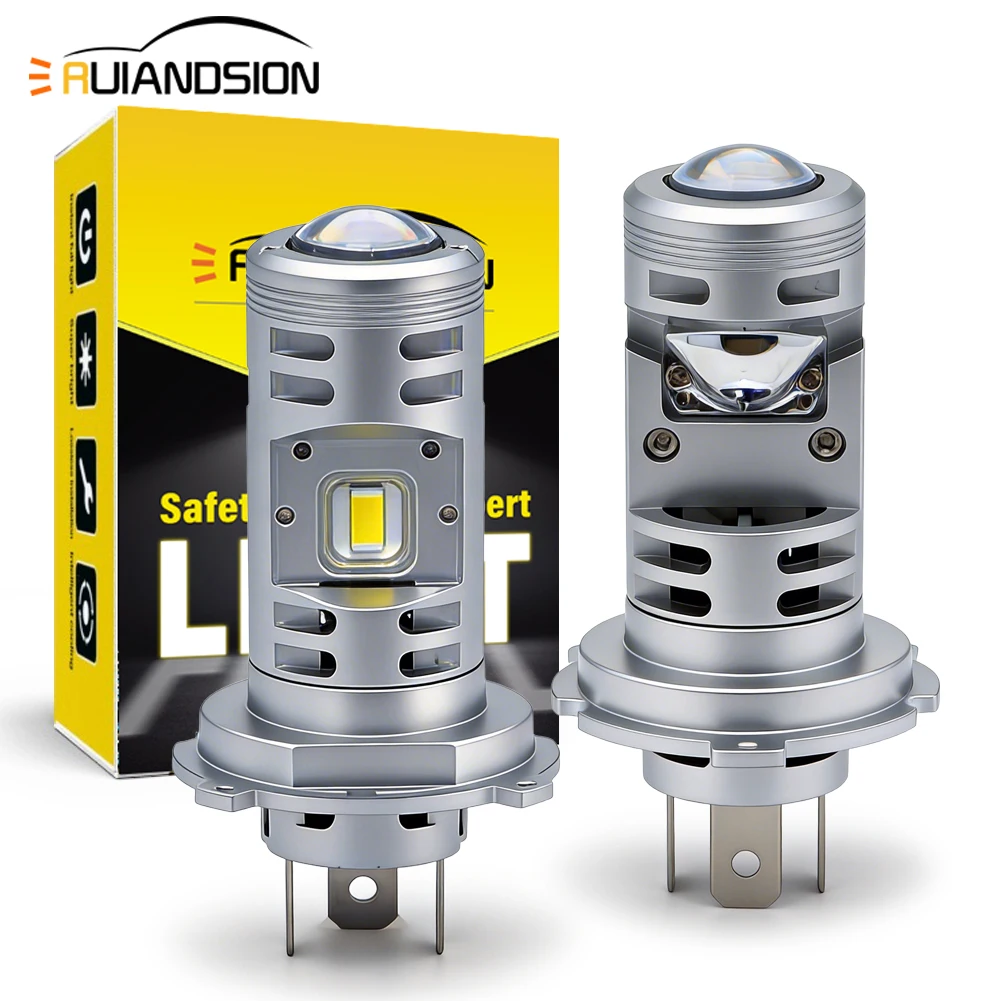 

Ruiandsion 2Pcs H4 LED Motorcycle Headlight Bulb 9003 Hi/Lo Beam 2500LM 6000K White CSP Chips with Fan Cooling Plug and Play