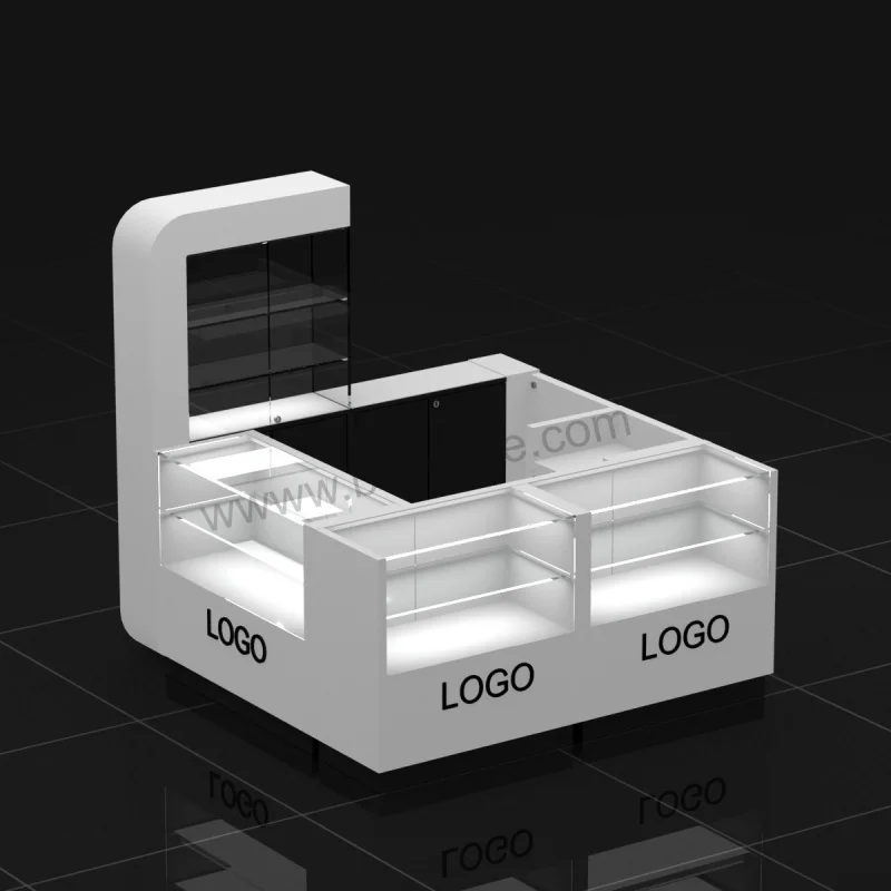 Custom, High-End Winkelcentrum Kiosk Voor Horloge Houten Mobiele Kiosk Showcase Met Lichte Luxe Horloge Kiosk