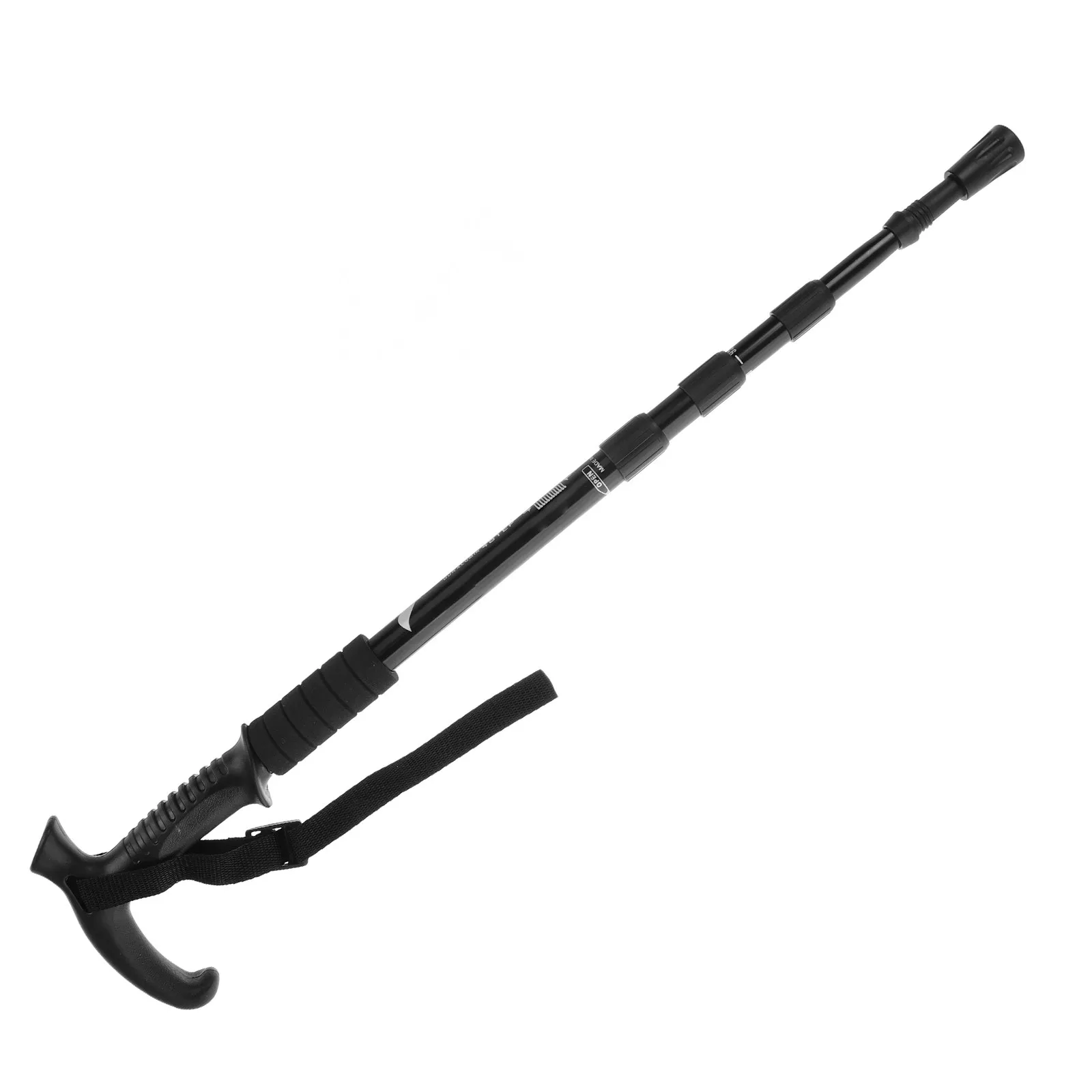 Lightweight Aluminum Alloy Retractable Walking Stick for Seniors with Shock Absorption Comfortable Curved Handle Hiking Trekking