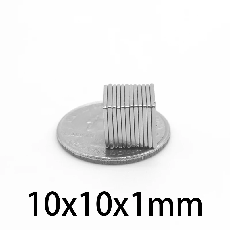 20/50/100/200/300/500PCS 10x10x1 Strong Block Magnets N35 10mm*10mm*1mm Quadrate Rare Earth Neodymium Magnet Sheet 10*10*1 mm