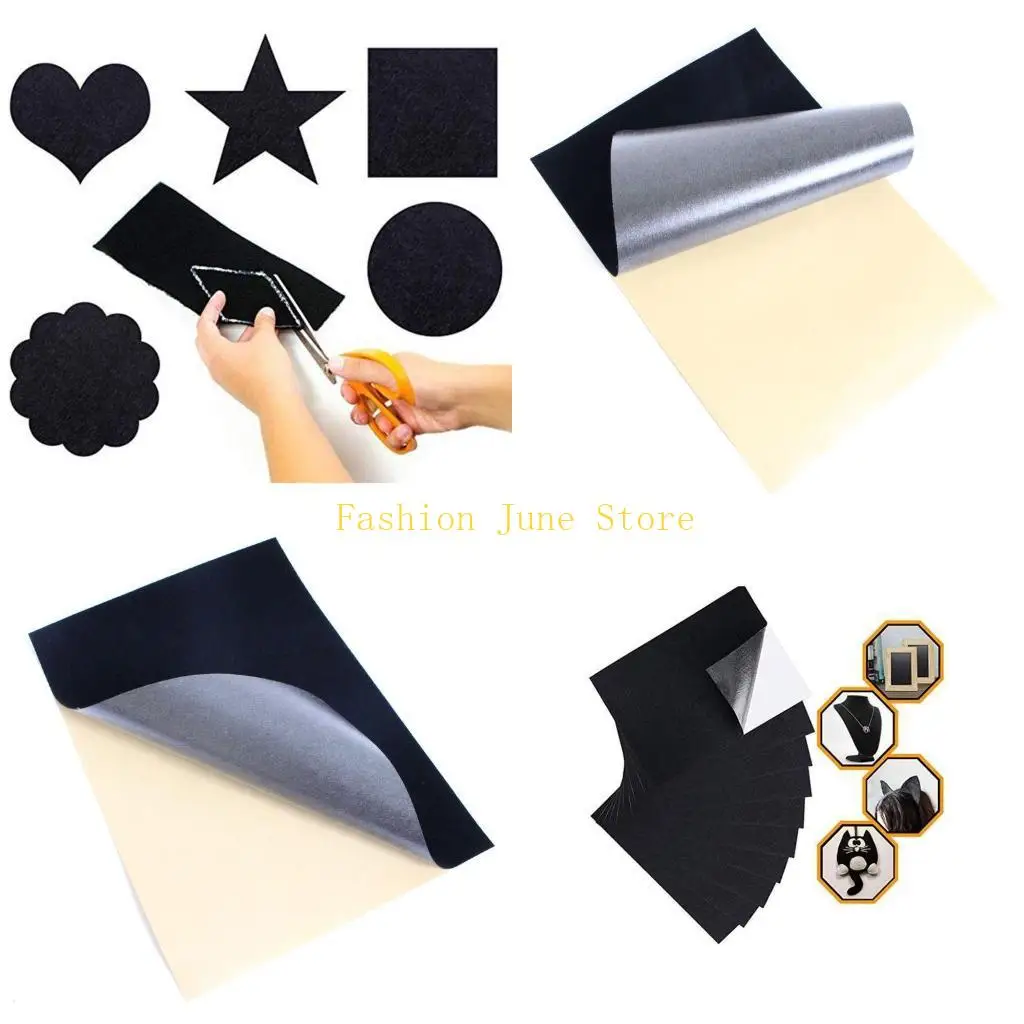 

N5KA 10 Pieces Self-adhesive Black Handmade Felt Fabric Backboard 8.27x11.69 Inches Size) Durable Waterproof Versatile