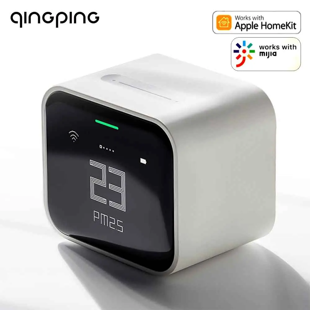 Qingping Air Detector Lite Air Quality Monitor CO2 Temperature and Humidity Monitor PM2.5 PM10 5-in-1 Work with Homekit Mijia