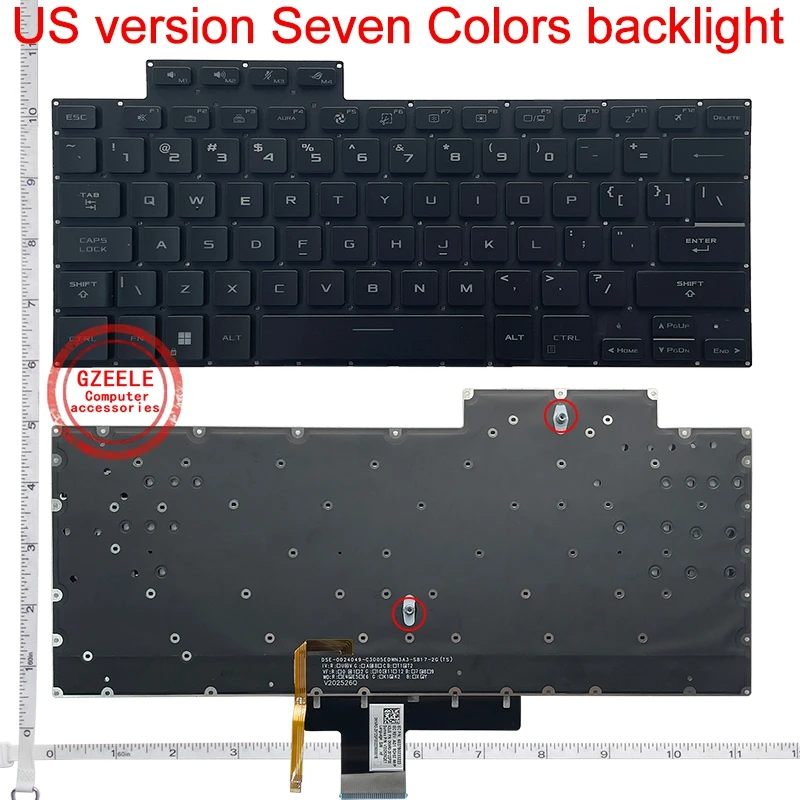 GV601 for ASUS ROG Flow X16 GV601 GV601V GV601VI GV601VV GV601R GV601RM GV601RW GV601RE 2022 Notebook Backlit Keyboard