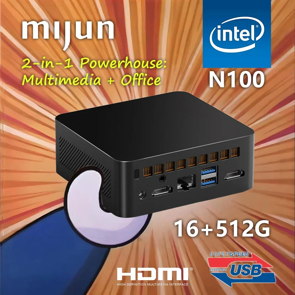 

Mini PC Windows 11 Pro mini pc Intel Alder Lake N100 DDR4 PCIe M.2 SSD WiFi 5 BT5.0 USB3.2 Dual HDMI Desktop Computer Office