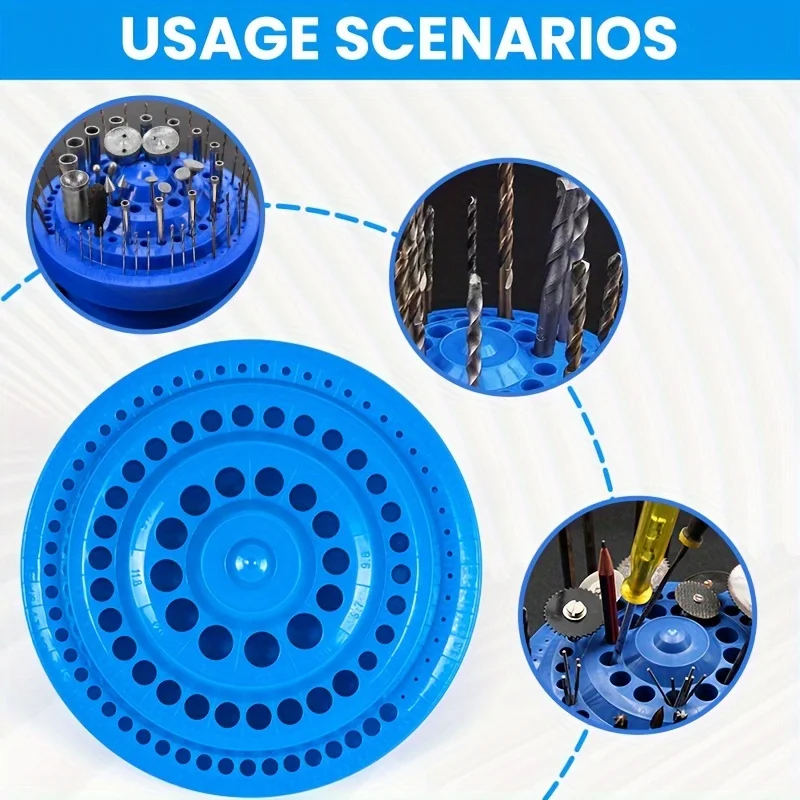 

1 шт., вращающийся ящик для хранения сверл, органайзер для фрез, кранов и шлифовальных головок, пластиковая стойка для инструментов, чехол