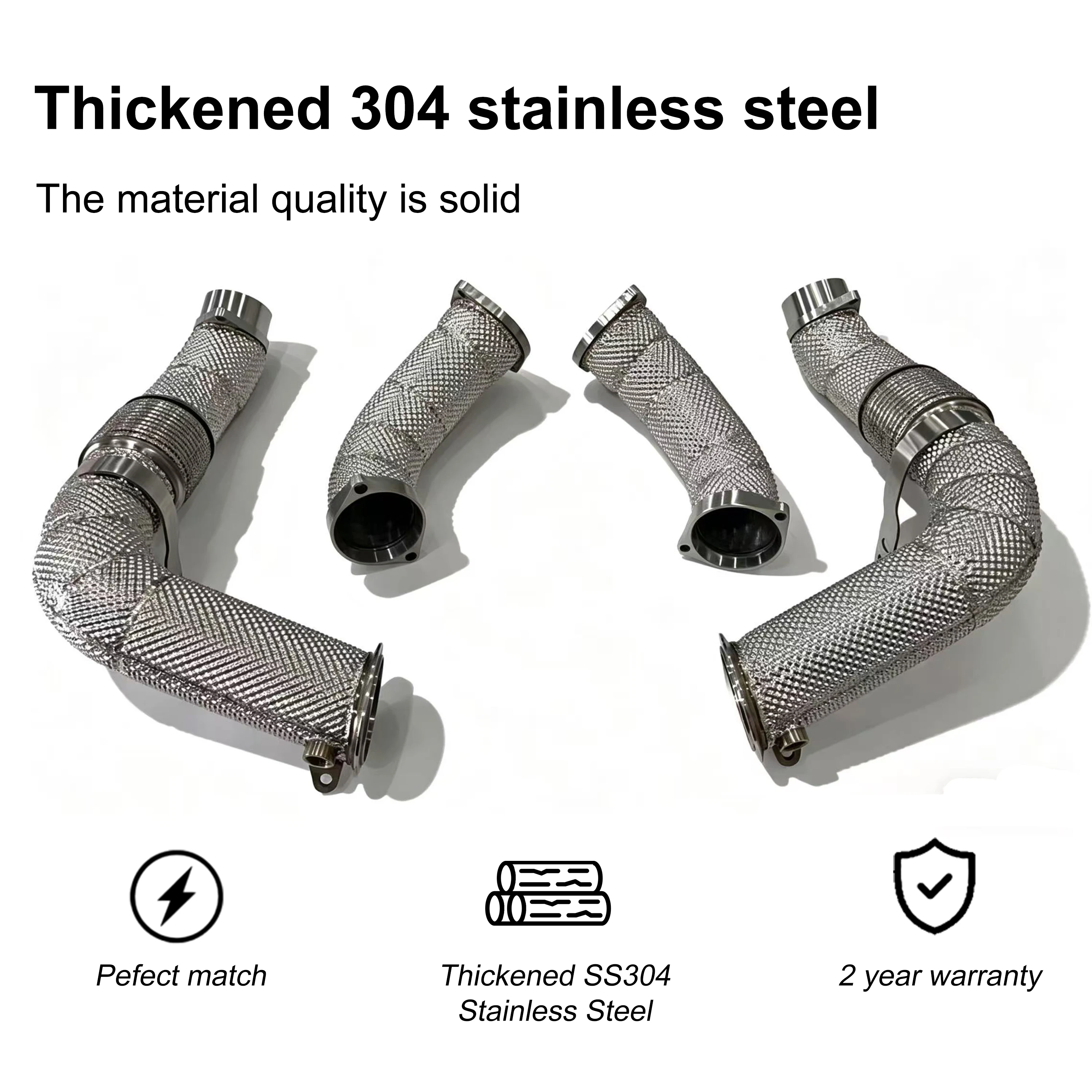 Downpipe mit Isolierung M5/M6 G90/G99 LCI 4.4 2024-2025 Gerader Freifluss SUS304 Edelstahl Hochleistungs-Auspuffrohr – Detail 4