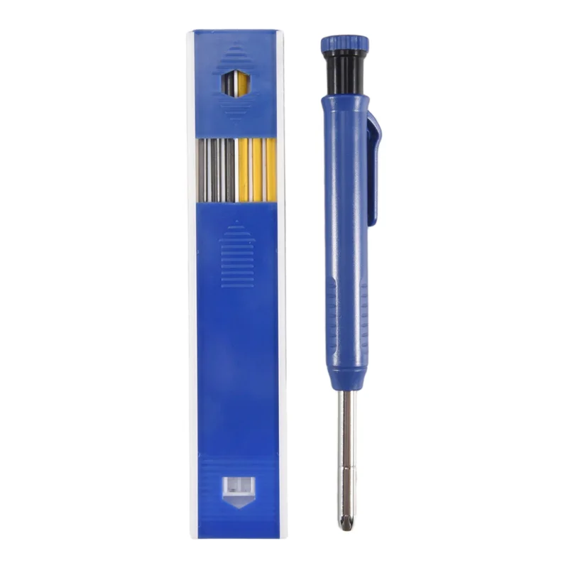 AA19 Long Nosed Streak Welders Pencil With 7PCS 2.8Mm Refills Built-In Sharpener,For Pipe Fitter Welder Steel Construction