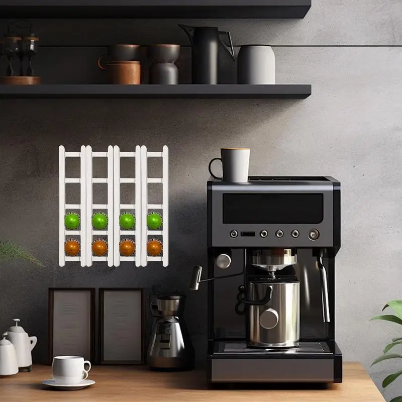 

Under Cabinet Coffee Pod Holder Coffee Pod Storage Organizer Under Cabinet Stylish Wall Mounting Holder Desktop Organization For
