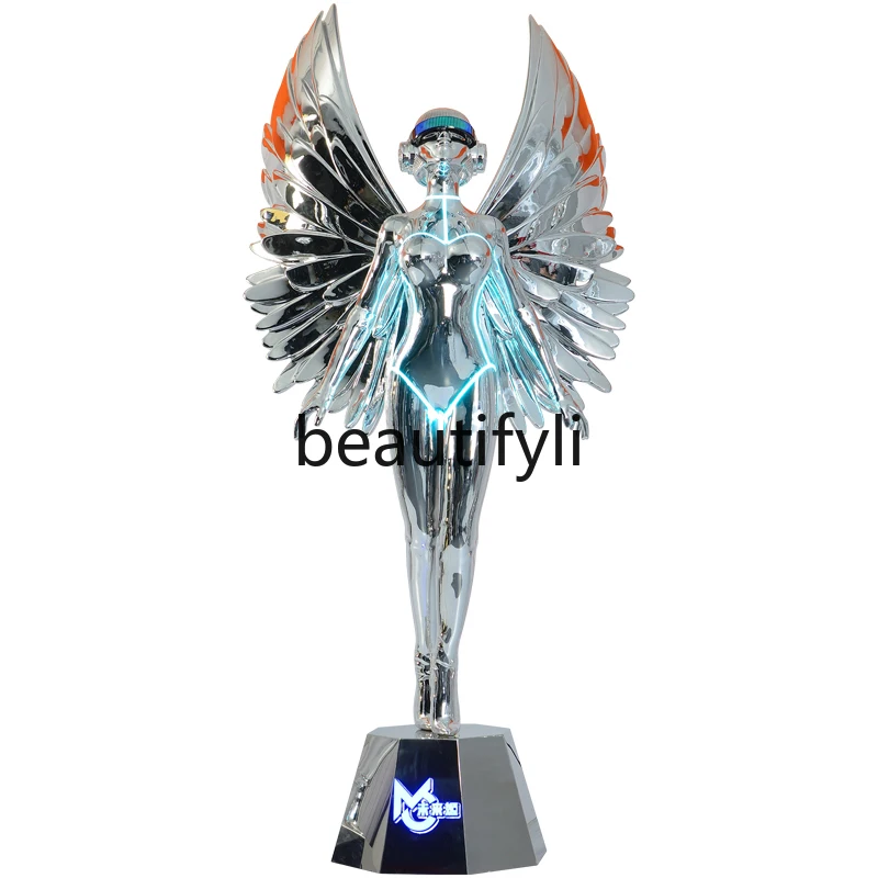 

Bar night KTV decorative model electroplated empty mountain base future Ji trendy character ornament