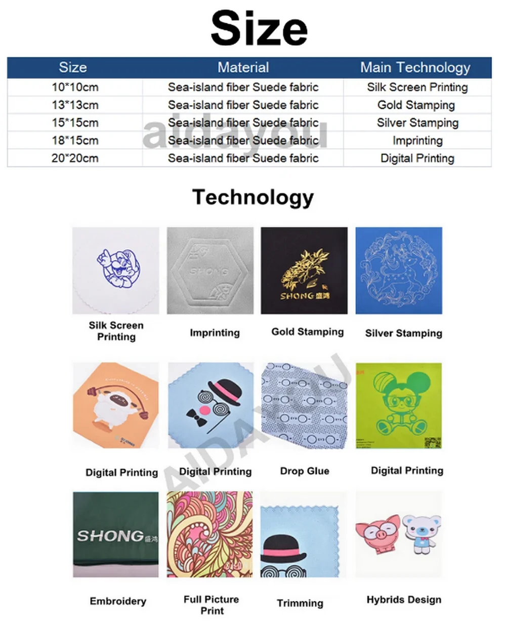 500PCS DIYI Logo Schmuck Tuch Drucken Benutzerdefinierte Mikrofaser Tuch Gläser Sauber Brillen Rahmen Kamera Objektiv Telefon Bildschirme – Detail 2