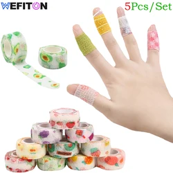 5 Stück/Set 2,5 cm bunte breite selbst klebende Bandage atmungsaktive kohäsive Bandage Wrap Roll elastische selbst klebende Klebeband für den Sport