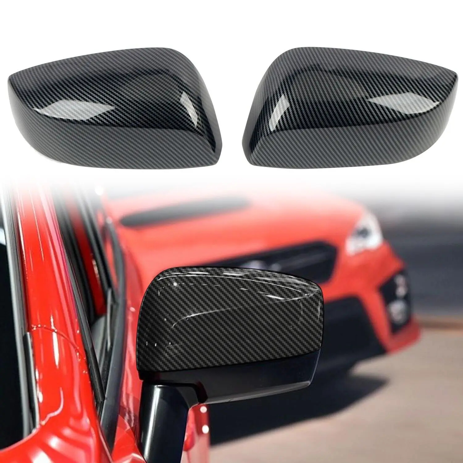 Car Accessories Rearview Side Mirror Cover Wing Cap Exterior Door Case 2pcs For Subaru WRX STi 2015-2021 / Levorg 2015-2019