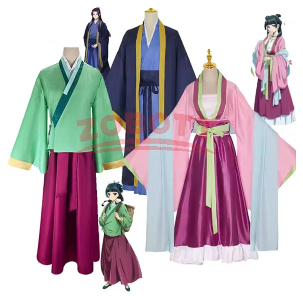 

Maomao Косплей Костюм Аниме Аптекарь Дневники Hanfu Антикварная Униформа Ожерелье Серьги Заколки Костюм