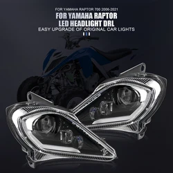 LED Headlight For Yamaha Raptor 700 R YFZ450 450R YFZ450X Wolverine 450 350 Raptor 250 350 2006-2024 DRL Steering headlight