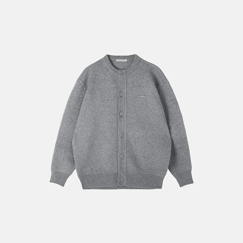 Cárdigan Abierto de Punto para Hombre, Cuello Redondo, Ajuste Hoado, Suéter Cálido y Moderno, Ropa de Abrigo para Otoño e I...