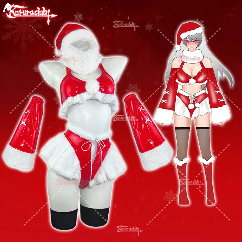 Cosplay Christmas Festivals costumes Bow Kawaii plush Lingerie cute set Santa Claus Red skirt