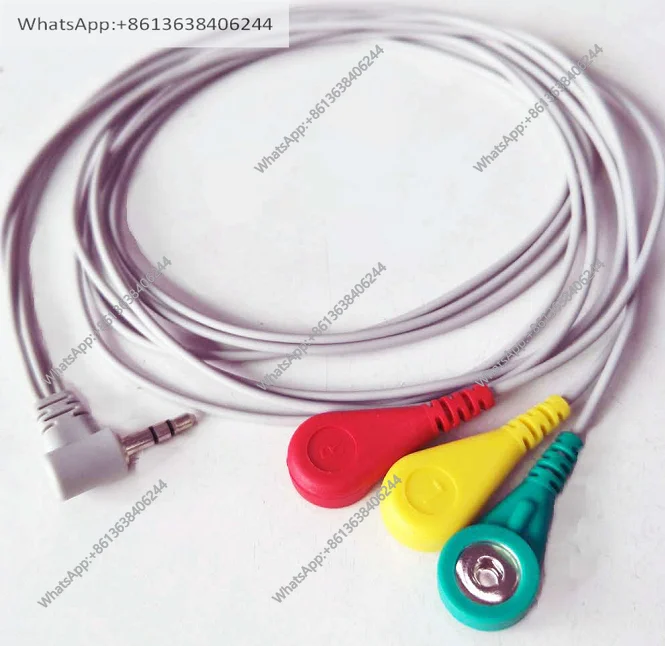 

Кабель для ЭМГ/ЭКГ с аудиовходом DC3.5, провод для электрокардиографии, 3 вывода, 1 кнопка управления, провод для электродов