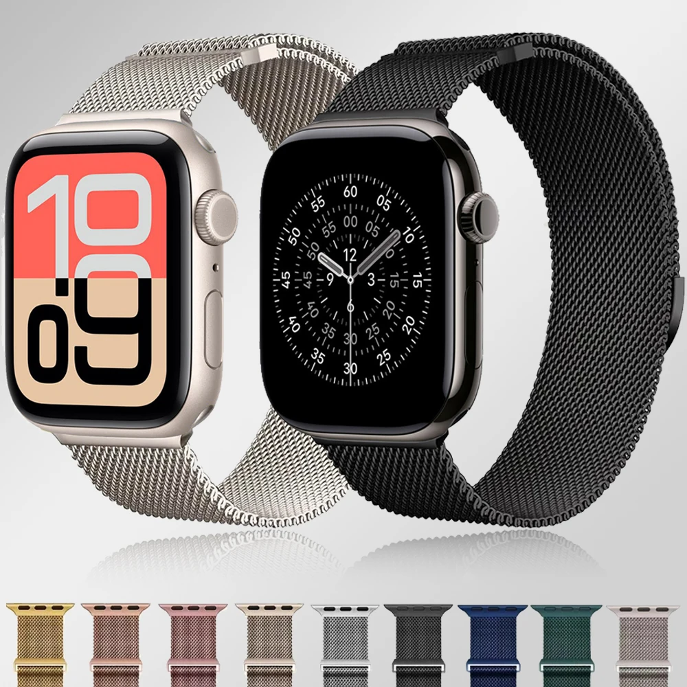 Milanaise-Armband für Apple Watch Serie 11 10 46 mm 42 mm Ultra 3/2/1 49 mm Metall-Magnetarmband iWatch 9 8 7 6 5 SE 41 mm 45 mm 44/40 mm