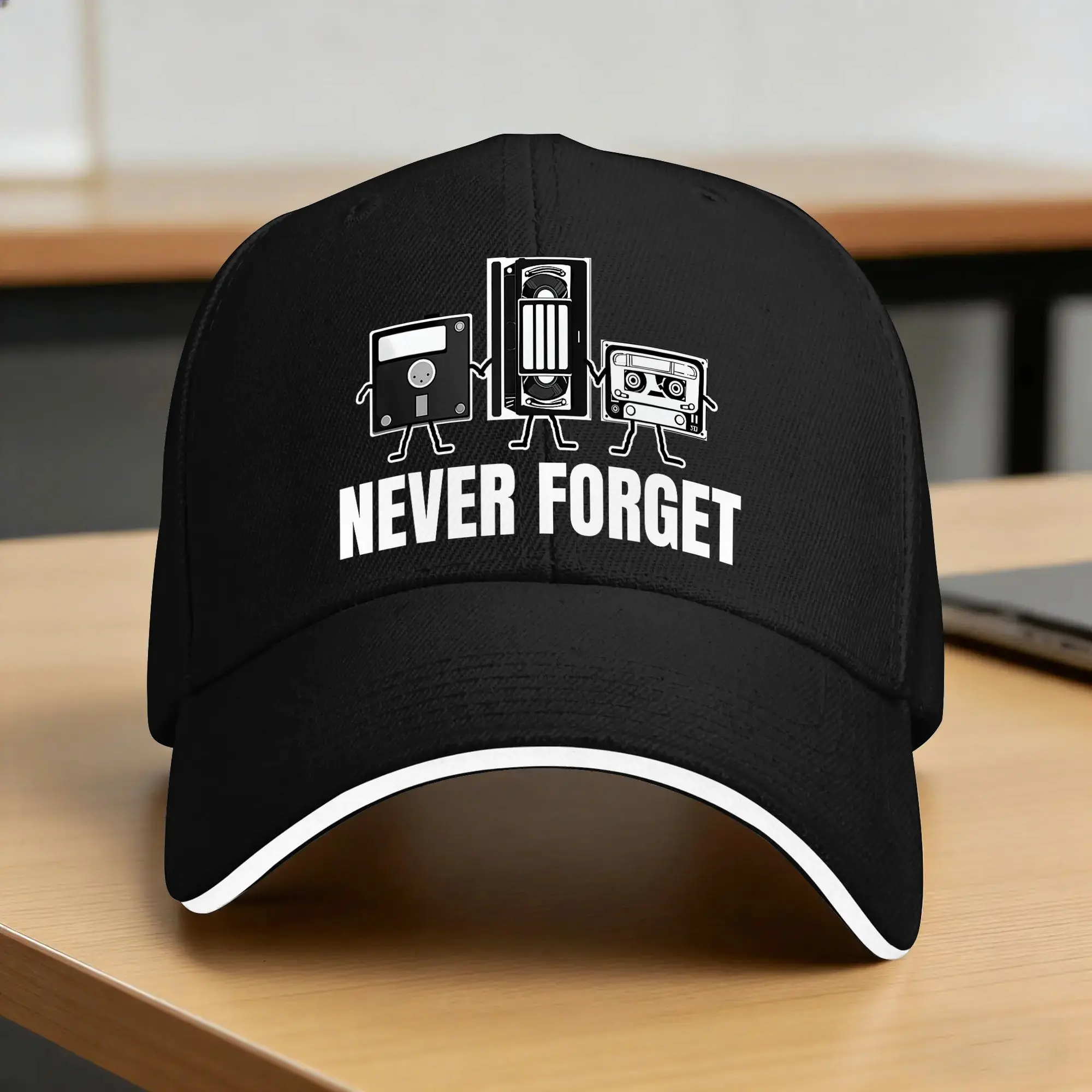 Summer Casual Baseball Cap Never Forget Audio Cassette  Running  Hip Hop Hats For Unisex-Teens Breathable  Classic Snapback Cap