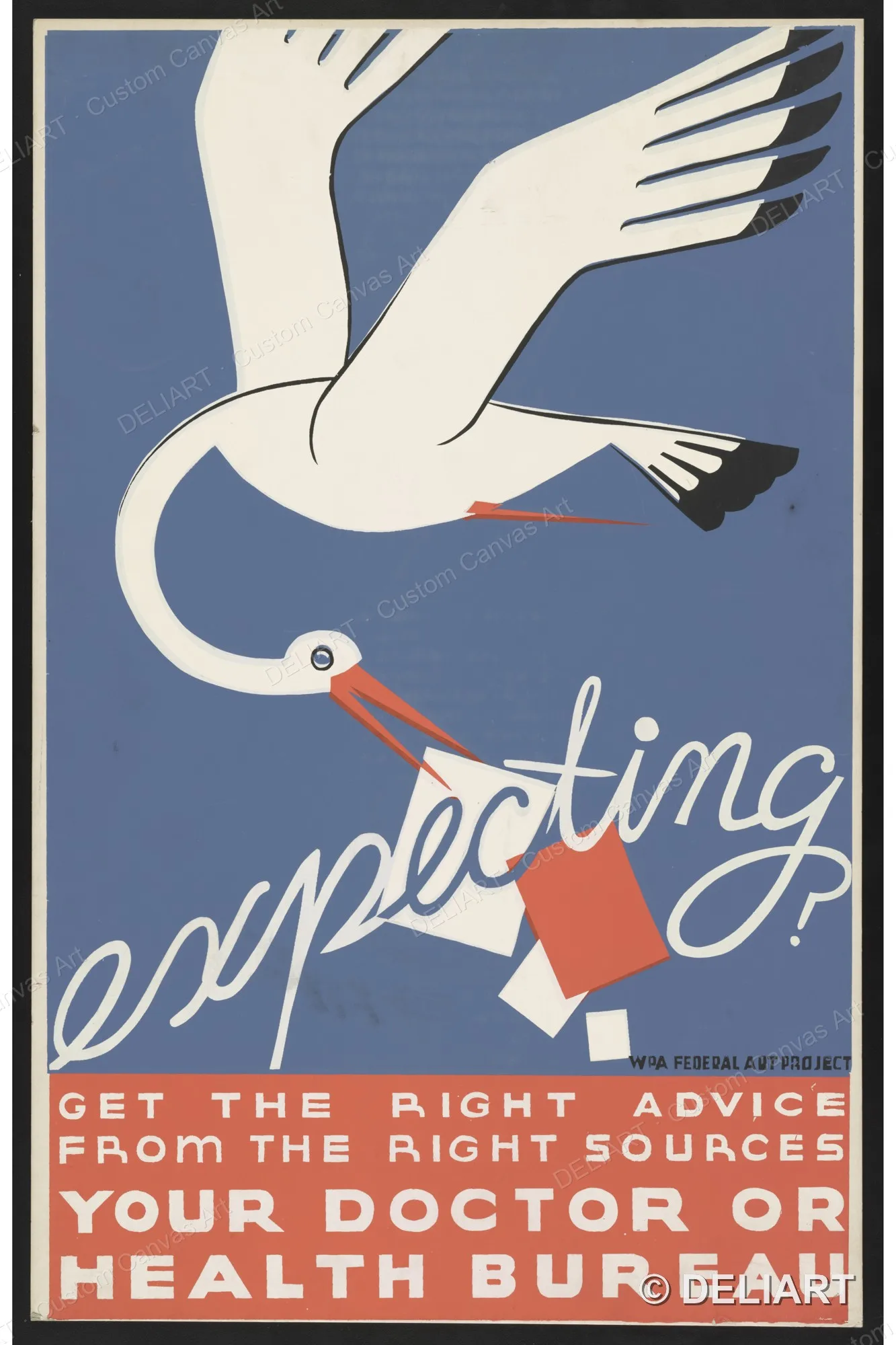 Expecting? Get the right advice from the right sources Vintage WPA Canvas Wall Art Poster Print Retro Home Decor Unframed