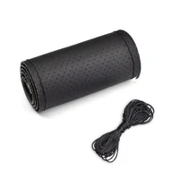 DIY Car Steering Wheel Cover Fiber Leather with Needle Braid on Steering Wheel SkidProof Car Styling Interior Accessorie 3