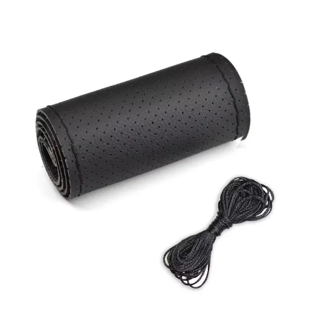 DIY Car Steering Wheel Cover Fiber Leather with Needle Braid on Steering Wheel SkidProof Car Styling Interior Accessorie 3