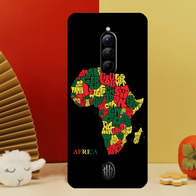 حافظة خريطة أفريقيا Geogra لهاتف Nubia Red Magic 10 Pro Plus 6 7 Pro 6S 7S 5G 6R RedMagic 9S 8s 8 9 Pro Plus