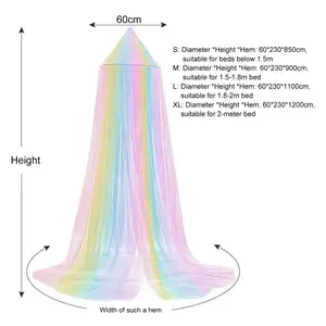 Mosquito red transpirable para un solo arcoiris de color arcoiris de color canopy de malla de malla completamente cerrada cortina de tapa de cama antimosquito 8 Mejor cama de cortina de ventas - №2