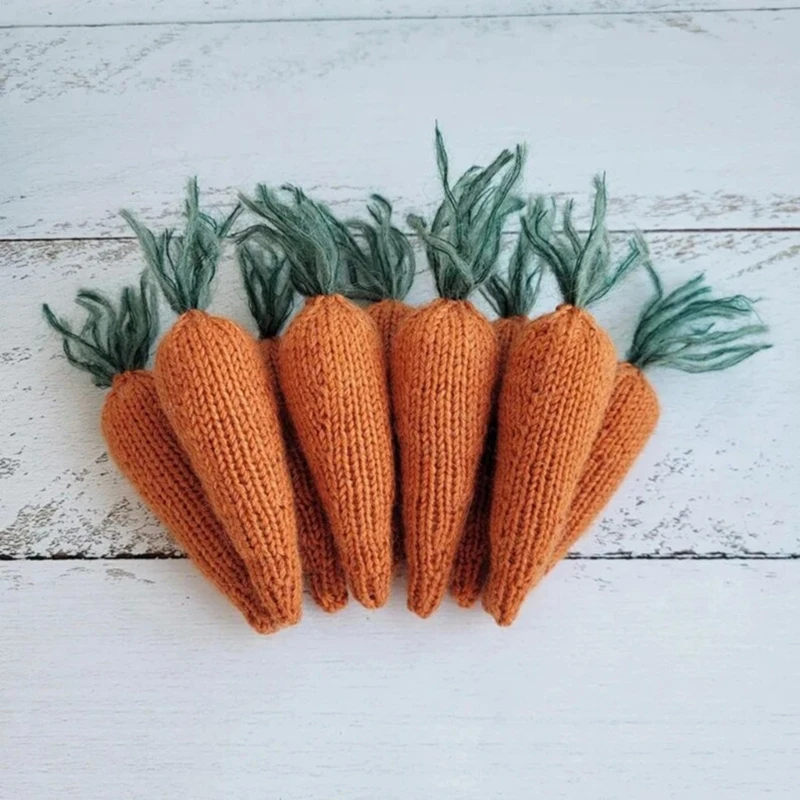 

Hand Crocheted Carrot Photo Props Birthday Party Supplies Baby Photography Props Infant Baby Photo Studio Accessories