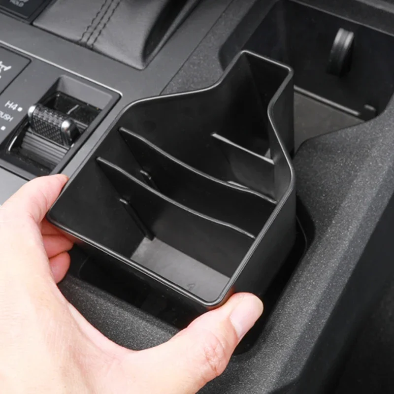 Pour Toyota Land Cruiser Prado 250 LC250 2024~2026, boîte de rangement pour porte-gobelets de console centrale de voiture en ABS noir, accessoires de voiture